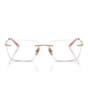 Vogue Women's Rose Gold Rectangular Optical Frame