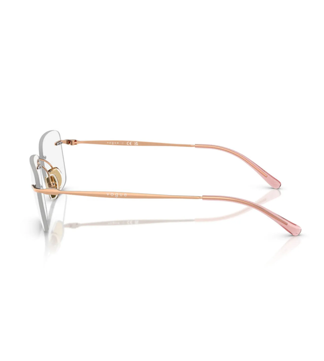 Vogue Women's Rose Gold Rectangular Optical Frame