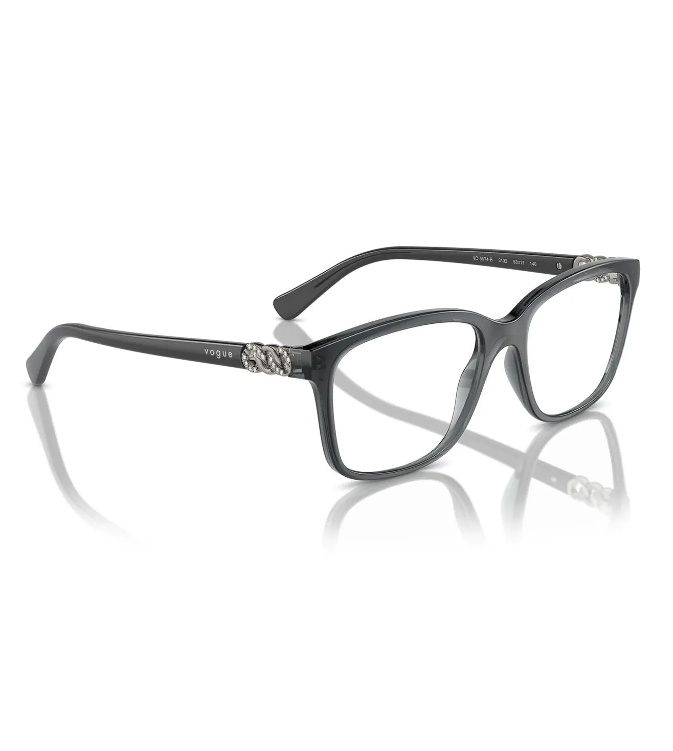 Vogue Women's Transparent Grey Square Optical Frame