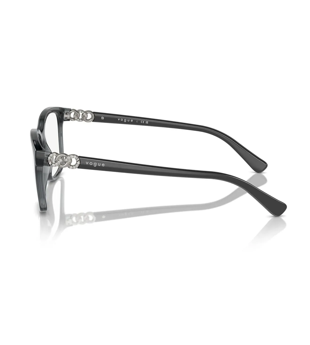 Vogue Women's Transparent Grey Square Optical Frame