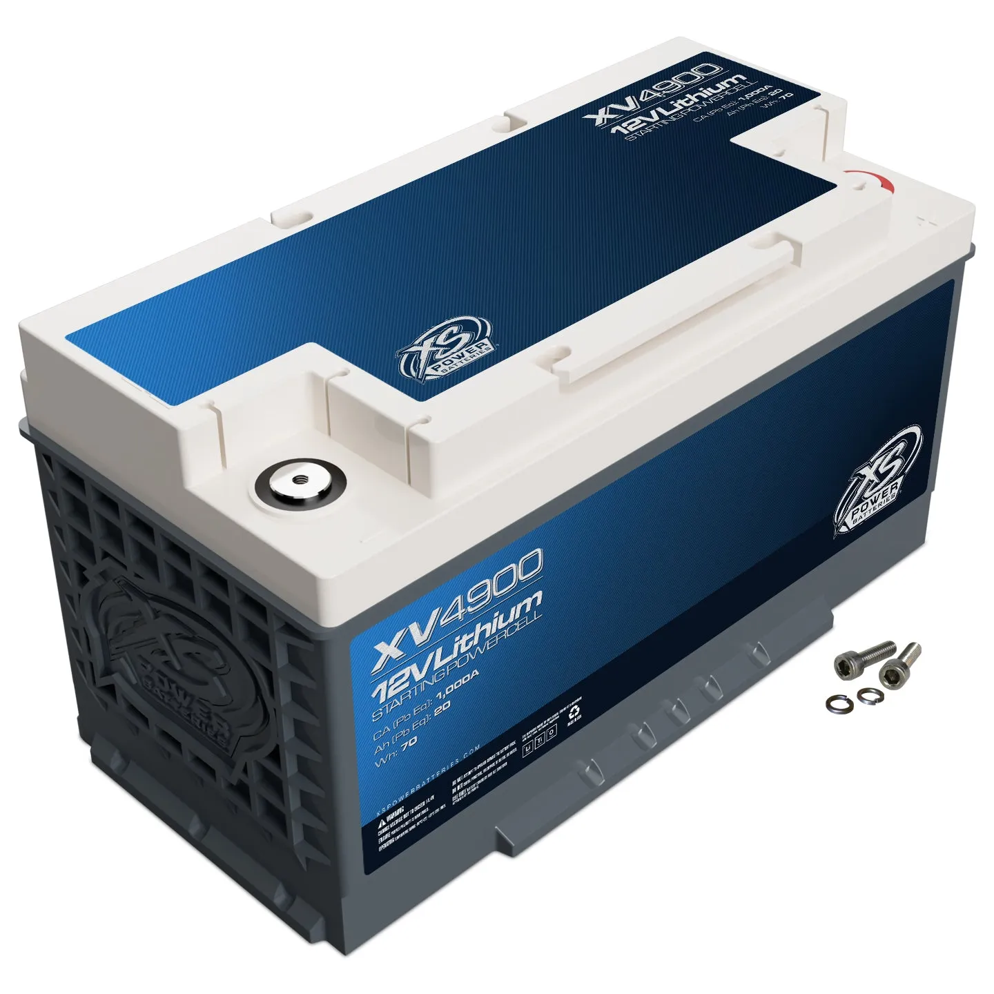 XS Power Titan8 XV Battery - Lithium Titanate - 12V - 1000 Cranking amp - Threaded Terminals - 13.90" L x 7.48" H x 6.93" W