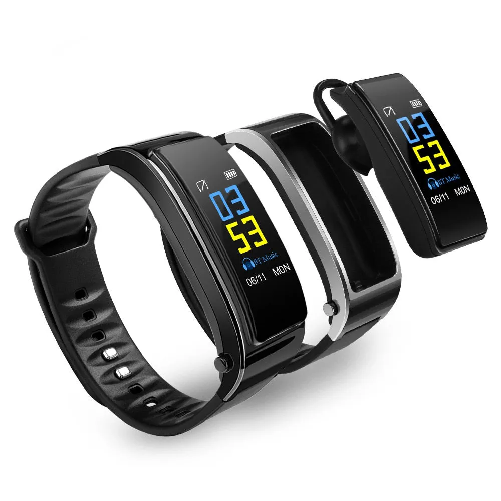 Y3 PLUS Bluetooth Headset Smart Bracelet 2 in 1 watch with earbuds Wristband health monitoring Sports Earphone and Mic